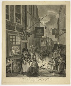 Noc, čtvrtá deska ze Čtyři denní doby od William Hogarth