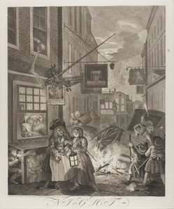 Noc, čtvrtá deska ze Čtyři doby dne od William Hogarth