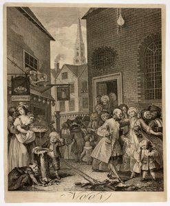 Poledne, druhý talíř z The Four Times of Day od William Hogarth