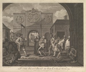 O the Roast Beef of Old England-The Gate of Caiais, 6. března 1749. od William Hogarth