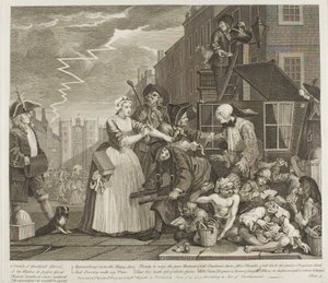Čtvrtý talíř z knihy Pokrok hráběte od William Hogarth