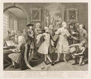 Druhý talíř z knihy Pokrok hráběte od William Hogarth
