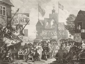 Southwarský veletrh. 1733 od William Hogarth