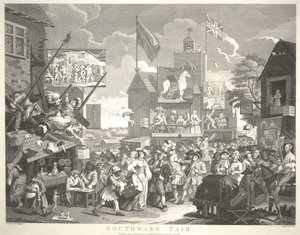 Southwark Fair, vyrytý Thomas Cook (1744-1818) od William Hogarth