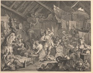 Procházky hereček obvazu ve stodole od William Hogarth