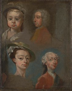 Studie hlav od William Hogarth