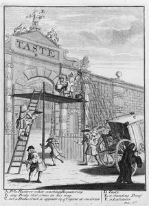 Vkus aneb Burlingtonská brána, 1732 od William Hogarth