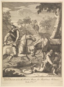 Dobrodružství přilby Mambrinos Šest ilustrací pro Dona Quijota, 1756 nebo později. od William Hogarth