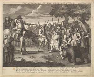The Adventure of the Bear and the Fiddle Plate 3: Illustrations to Samuel Butlers..., 1725-30. od William Hogarth