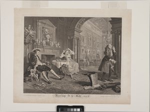 The Breakfast Scene: Marriage À La Mode, Plate 2 (rytina a rytina) od William Hogarth