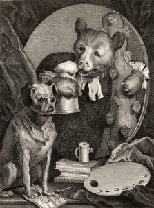 Bruiser Charles Churchill, kdysi reverend, v roli ruského Herkula, rytina J. Millse, z knihy "The Works of William Hogarth", vydané roku 1833. od William Hogarth