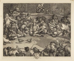 Aréna pro kohoutí zápasy od William Hogarth