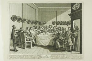 Výbor, deska deset z Hudibrasu od William Hogarth