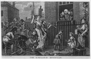 Rozzuřený hudebník od William Hogarth