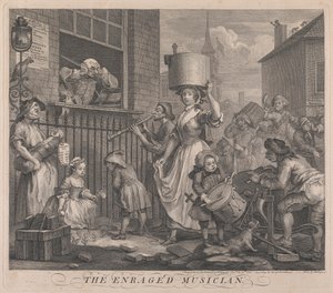 Rozzuřený hudebník od William Hogarth