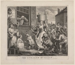 Rozzuřený hudebník od William Hogarth