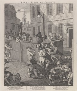 První fáze krutosti: Děti mučí zvířata od William Hogarth