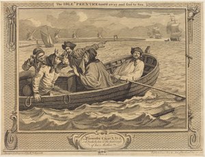 Líný učeň je vyhnán a poslán na moře od William Hogarth