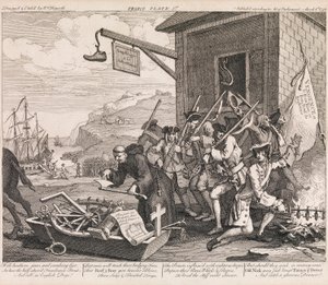 Invaze, deska 1: „Francie“ od William Hogarth
