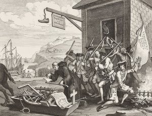 The Invasion, Plate 1: France / Die Invasion, Blatt 1: France. 1756 od William Hogarth