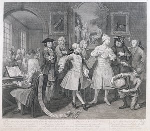 The Rakes Levee, deska II, z A Rakes Progress, 1735 od William Hogarth
