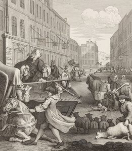 Druhá fáze krutosti. From: The Four Stages of Cruelty / Čtyři fáze krutosti. 1751 od William Hogarth