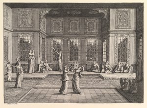 Seraglio Aubry de La Mottrayes cestuje po Evropě, Asii a do části ..., 1723-24. od William Hogarth