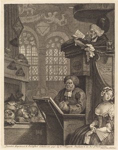 Spící kongregace od William Hogarth