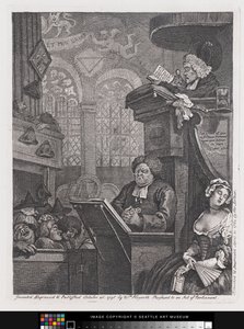 Spící kongregace od William Hogarth