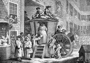 The Stage Coach nebo Country Inn Yard, 1747 od William Hogarth