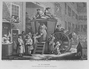 The Stage Coach nebo Country Inn Yard, 1747 od William Hogarth