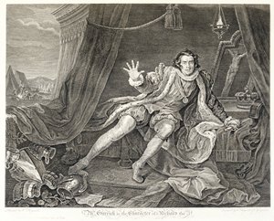 Herec David Garrick v roli Richarda III, 1746 od William Hogarth