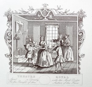 Theatre Royal; Drury pruh; Londýn od William Hogarth