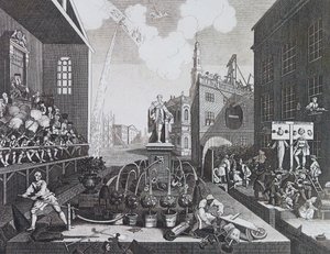 Dva zločinci na pranýři nebo v zásobách v Londýně od William Hogarth