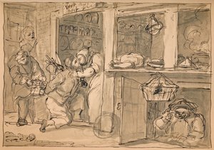 Nepoužitá kresba pro Průmysl a lenost, 1747. od William Hogarth