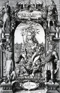Frontispis knihy "Poly-Olbion" od Michaela Draytona, vydané v roce 1622