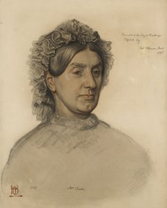 Paní Thomas Combe (1806-1893) (červená a černá křída) od William Holman Hunt