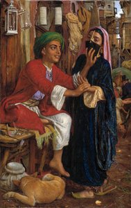 Pouliční scéna v Káhiře: námluvy výrobce luceren od William Holman Hunt