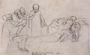 Studie k postavám doktora, truchlících a Minervy, 1846 od William Holman Hunt