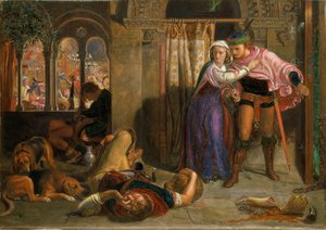 Útěk Madeline a Porphyra během opojení provázejícího veselí (Předvečer svaté Anežky) od William Holman Hunt