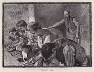 Řezačky pilníků v práci, Wickersley, South Yorkshire (litho) od William Holt Yates (after) Titcomb