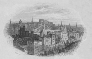 Edinburgh Z Calton Hill, počátek poloviny 19. století. od William Home Lizars