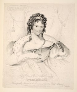 Její nejmilostivější Veličenstvo královna Adelaide, nejuctivěji prezentovaná předplatitelům Nového Severního Británie, hospoda. 1830 od William Home Lizars