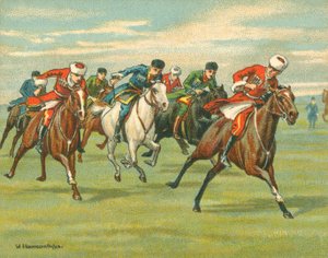 Historické a moderní dostihy, kozácké dostihy (chromolitho)
