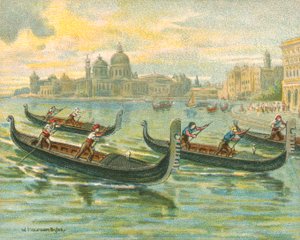 Závody historické a moderní, závody gondol (chromolitho)