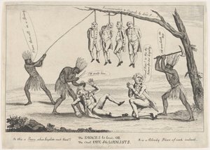 The Savages Let Loose, aneb krutý osud loyalistů, 1783. od William Humphrey