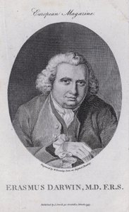 Erasmus Darwin , anglický lékař, přírodní filozof, básník a bojovník za zrušení obchodu s otroky (rytina) od William III (after) Bromley