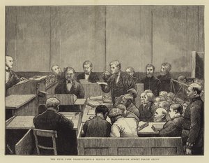 Obžaloba v Hyde Parku, náčrt v Marlborough Street Police Court