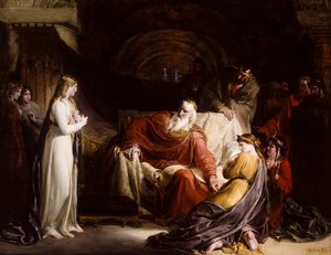 Král Lear a jeho tři dcery (olej) od William II Hilton