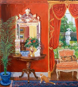 Červená chodba (viktoriánský styl) (olej bez desky) od William Ireland
